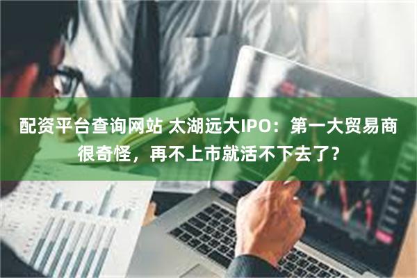 配资平台查询网站 太湖远大IPO：第一大贸易商很奇怪，再不上市就活不下去了？