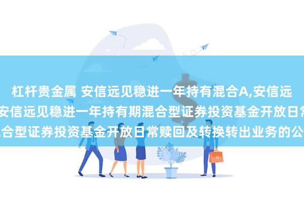杠杆贵金属 安信远见稳进一年持有混合A,安信远见稳进一年持有混合C: 安信远见稳进一年持有期混合型证券投资基金开放日常赎回及转换转出业务的公告