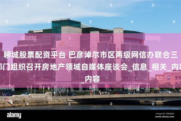 聊城股票配资平台 巴彦淖尔市区两级网信办联合三部门组织召开房地产领域自媒体座谈会_信息_相关_内容